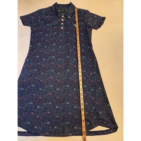 William Murray Golf Dress Women’s Small Blue Print Polo Performance Stretch - Picture 7 of 9